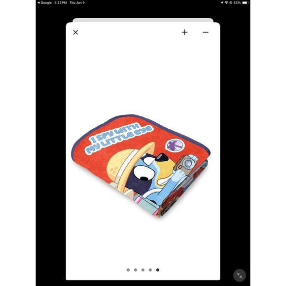 Bluey I Spy With My Little Eye Silky Soft Throw 46inchesX60inches New - Picture 6 of 6